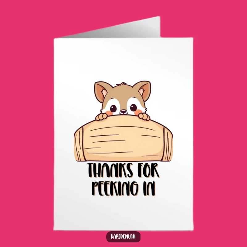 Free Printable Thank You Card: Curious Animal Funny Downloadable Gift for Kindness