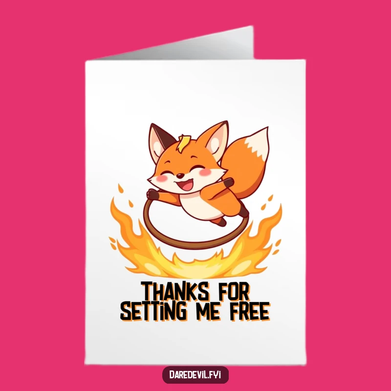 Free Printable Thank You Fox Card: Fiery Gratitude, Funny Downloadable Art
