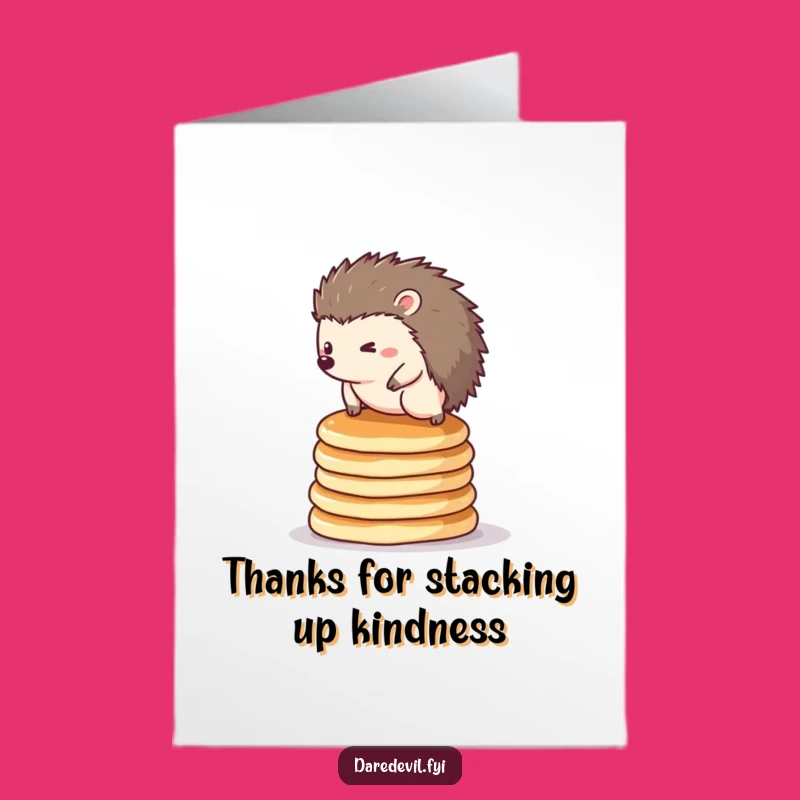 Free Printable Hedgehog Pancake Thank You Card - Funny Downloadable Gift!