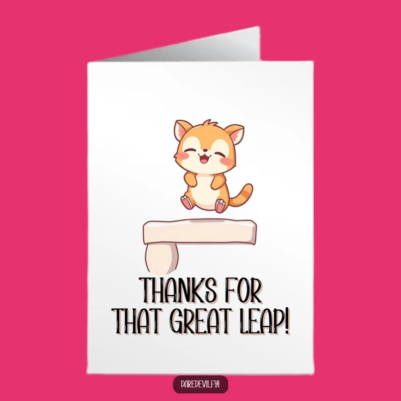 Free Printable Thank You Card: Giggling Animal Leap - Funny Downloadable Gift