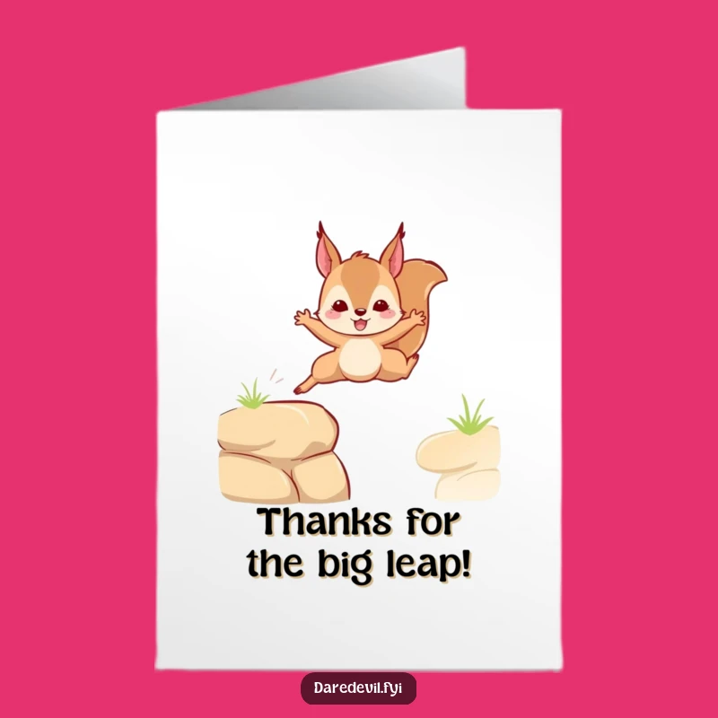 Funny Thank You Card: Free Printable Squirrel's Daring Leap