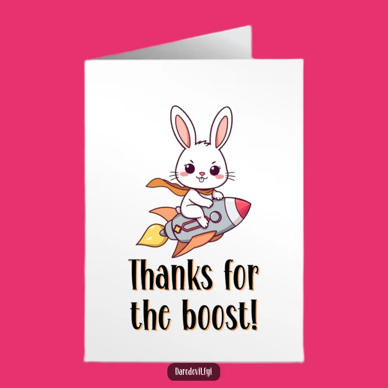 Free Printable Thank You Card: Rabbit Rocket Adventure! Funny Downloadable Gift