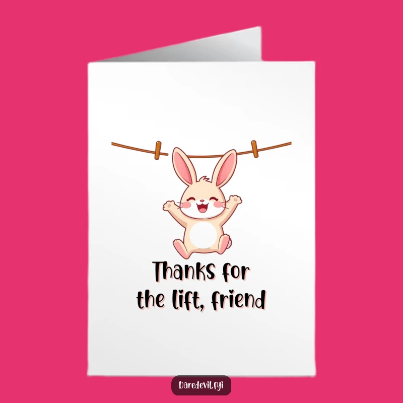 Free Printable Thank You Card: Rabbit Clothesline Thanks, Humorous Downloadable Gift