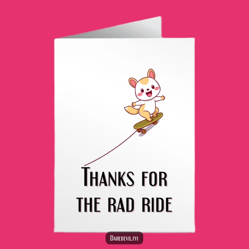 Free Printable Thank You Animal Card: Skateboard Thanks, Funny Downloadable Art