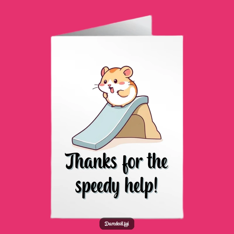 Free Printable Hamster Thank You Card: Speedy Gratitude Downloadable Gift