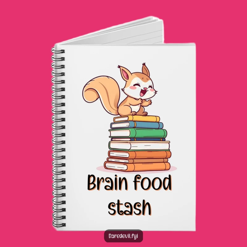 Funny Book Lover Notebook: Giggling Squirrel Climbs Books, Creative Funny Gift