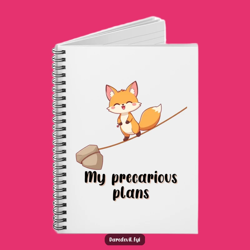 Funny Joyful Fox Tightrope Notebook: Balance Your Thoughts with Style!