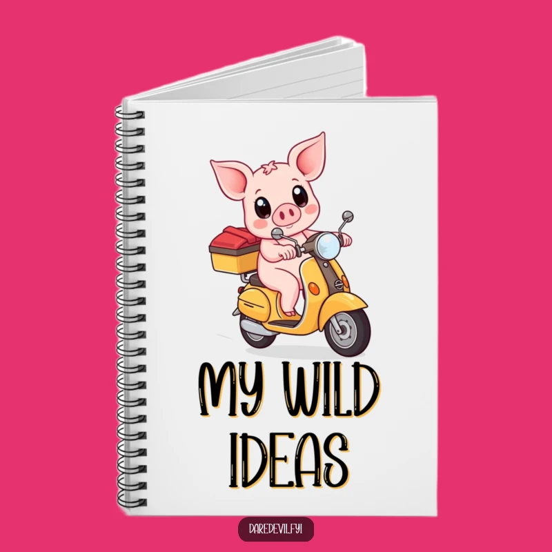 Funny Piglet Scooter Notebook: Cute Rider Journal, Ideal Funny Gift