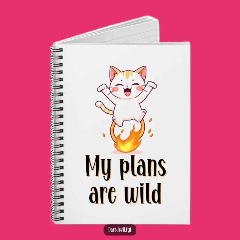 Funny Fiery Hoop Cat Notebook, Hilarious Journal for Cat Lovers, Daring Ideas Keeper
