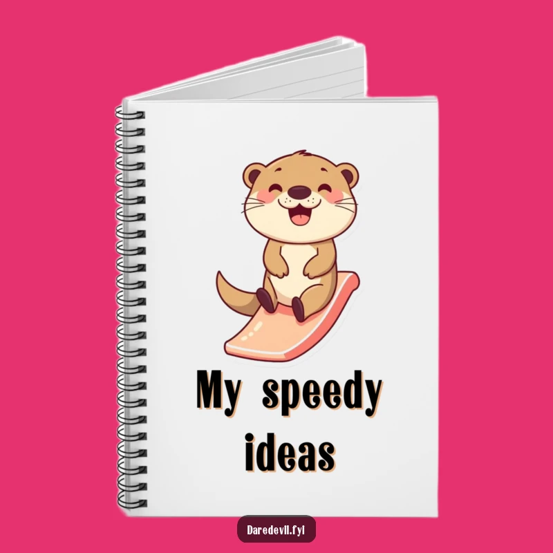Funny Happy Otter Slide Notebook: Zippin' Through Your Notes!