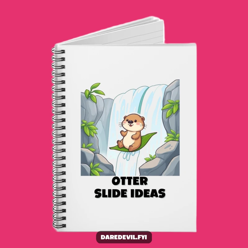 Funny Otter Waterfall Slide Notebook - Jot Down Ideas with Wild Enthusiasm