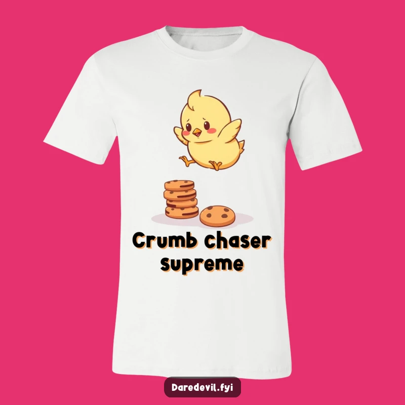 Funny Chick Cookie Jump T-Shirt - Ambitious Adventure Tee for Laughs