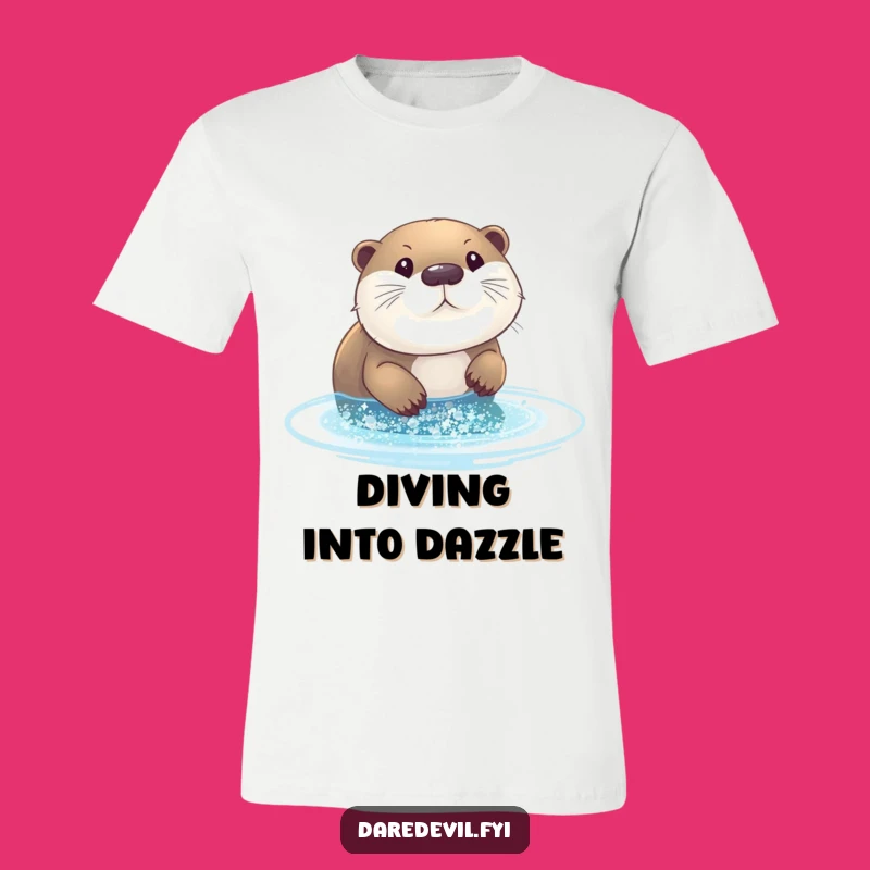 Funny Otter Glitter Splash T-Shirt: Comical Animal Tee, Perfect Hilarious Gift for Sparkle Lovers