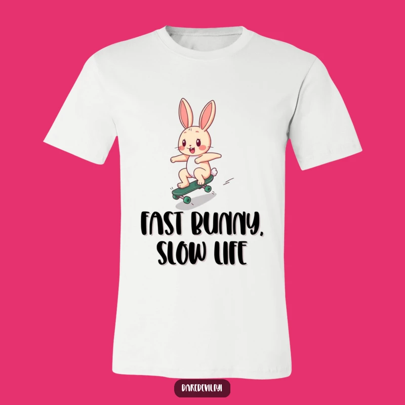 Funny Bunny Skater T-Shirt: Cool Threads as a Hilarious Funny Gift