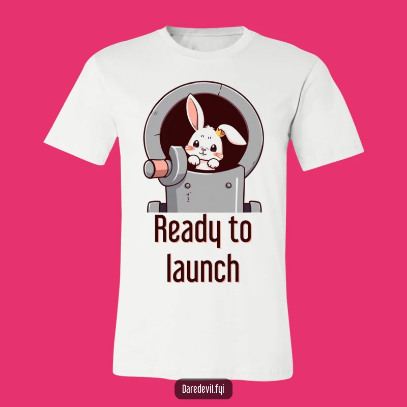 Funny Rabbit Cannon T-Shirt: Curious Blast-Off for the Ultimate Funny Gift!