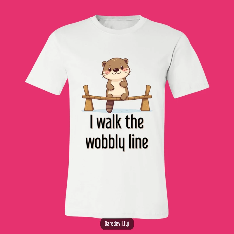 Funny Otter Bridge Crossing T-Shirt: Hilarious Adventure Apparel for Otter Fans