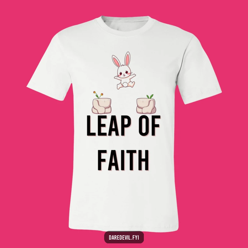 Funny Brave Rabbit T-Shirt: Leaping Bunny Action, Hilarious Confidence Gift