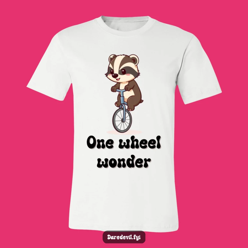 Funny Badger Unicyclist T-Shirt: Embrace the Wobble with Style!