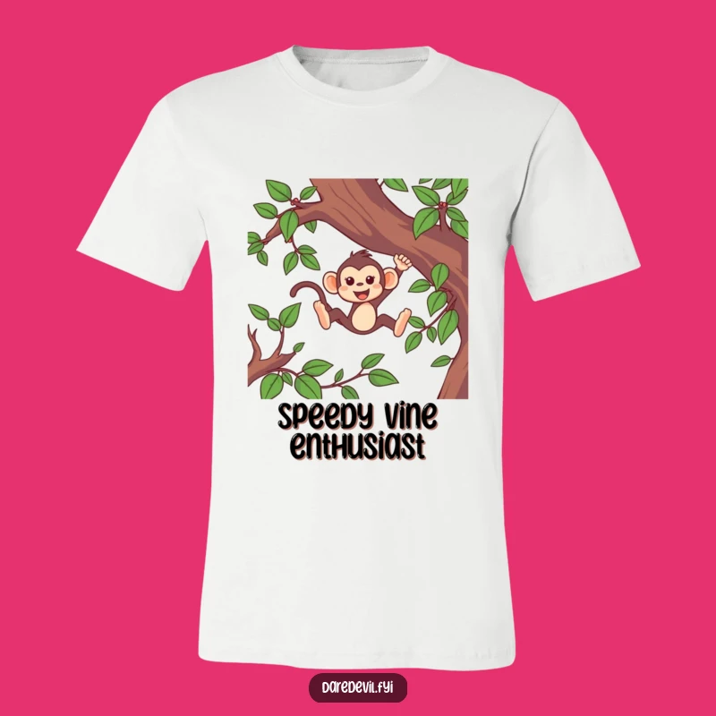 Funny Monkey Vine Swing T-Shirt: High-Speed Adventure for the Ultimate Funny Gift!