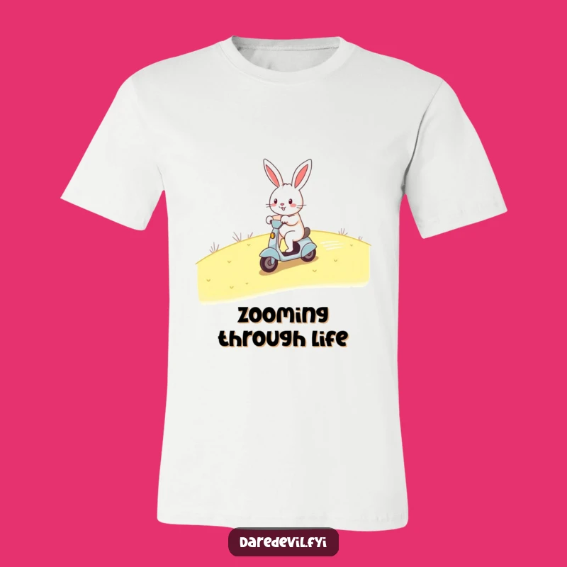 Funny Rabbit Scooter T-Shirt - Cheerful and Hilarious Speedster Tee
