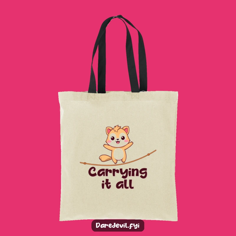 Funny Tote Bag - Daring Animal's Balance, Practical Funny Gift Accessory