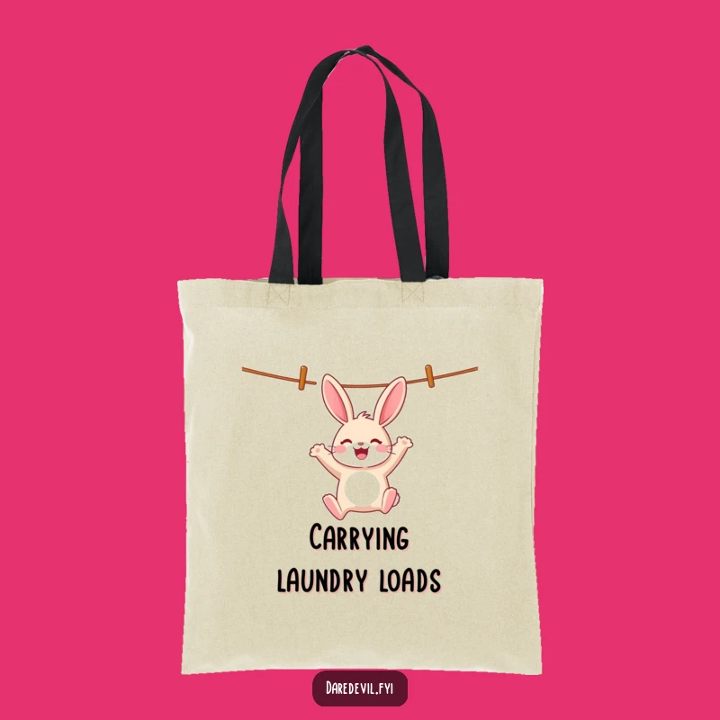 Funny Rabbit Clothesline Tote Bag: Carry Your Joy Everywhere