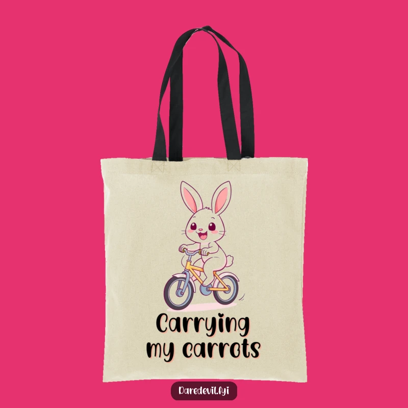 Funny Rabbit Bicycle Tote Bag: Hilarious Accessory for Cheerful Errands!