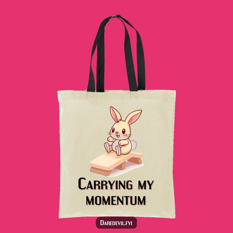 Funny Bunny Ramp Slider Tote Bag: Practical Pet Humor Carryall, Ideal Funny Gift