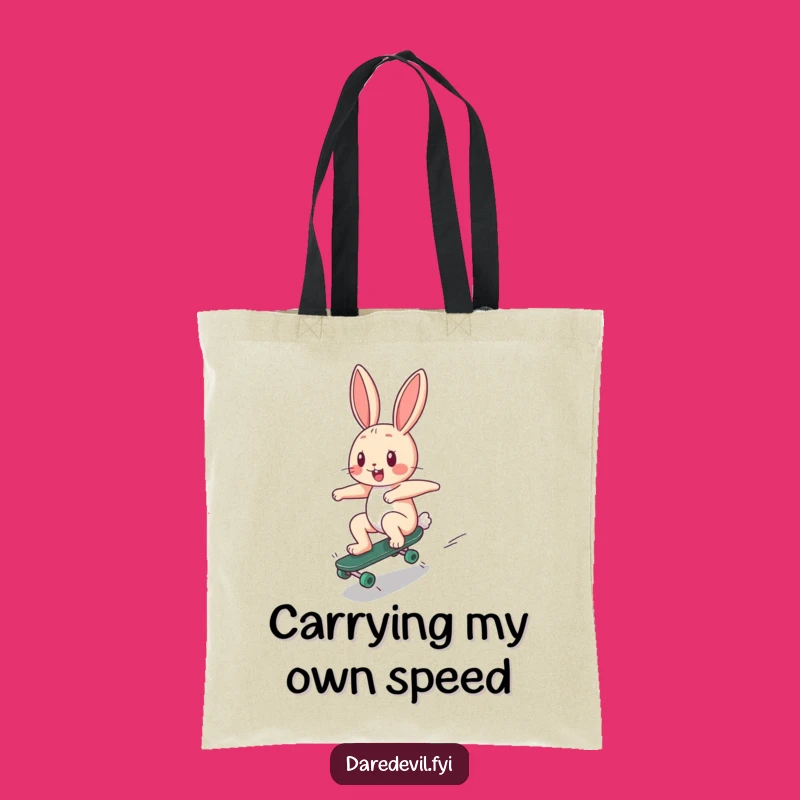 Funny Bunny Skater Tote Bag: Carry Your Gear with This Funny Gift!