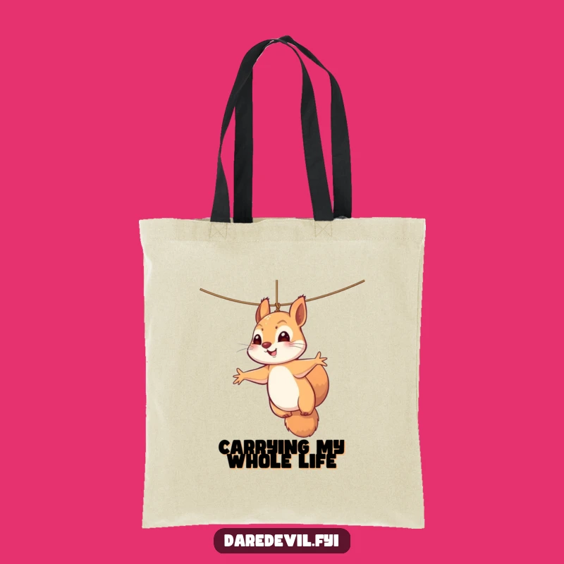Funny Squirrel Tote Bag: Carry Your Laughs with This Dangle-Themed Accessory!