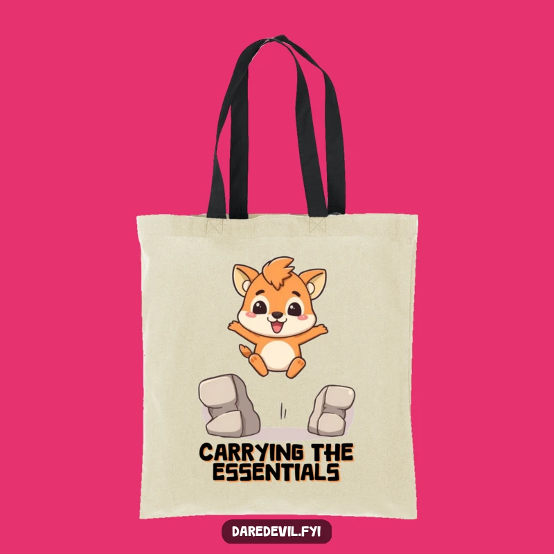 Funny Brave Animal Tote Bag: Determined Gap Leap Style, Stylish Funny Gift