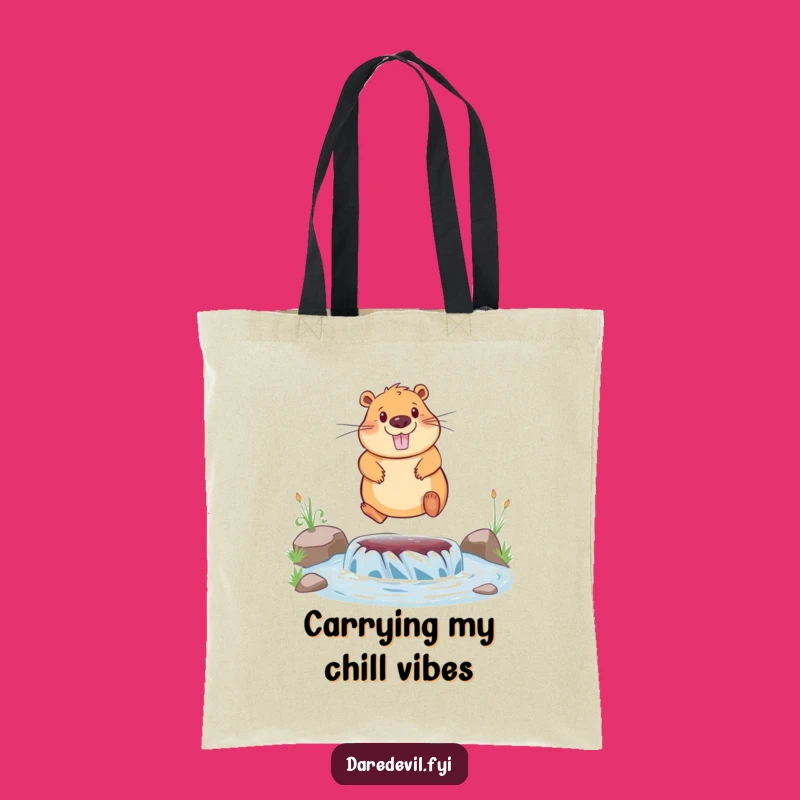 Funny Capybara Tote Bag: Carry Your Essentials with Joyful Leaps