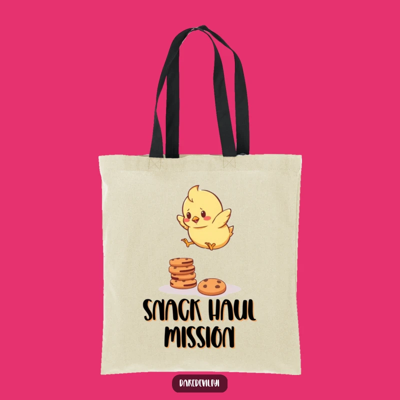 Funny Chick Cookie Jump Tote Bag - Durable Carry-All for Ambitious Adventures