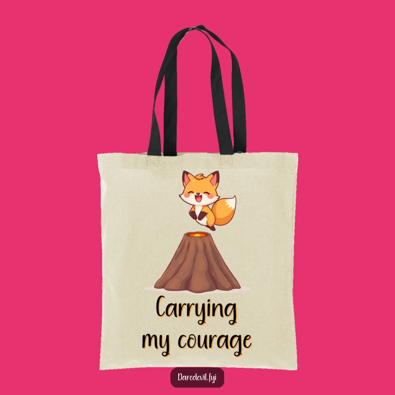 Funny Fox Volcano Tote Bag: Carry Your Adventures, Humorous Accessory