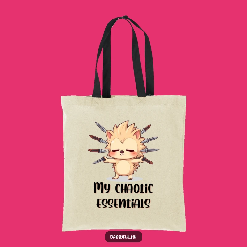 Funny Hedgehog Juggling Tote Bag: Carry Your Chaos with Style