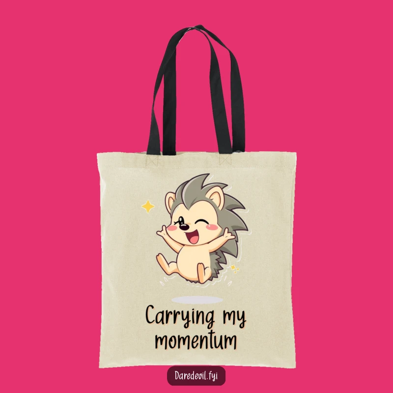 Funny Hedgehog Somersault Tote Bag - Eco-Friendly & Hilarious Accessory