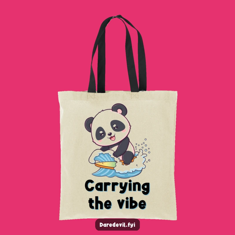 Funny Panda Surf Tote Bag - Stylish Beach Carry-All for Ocean Lovers