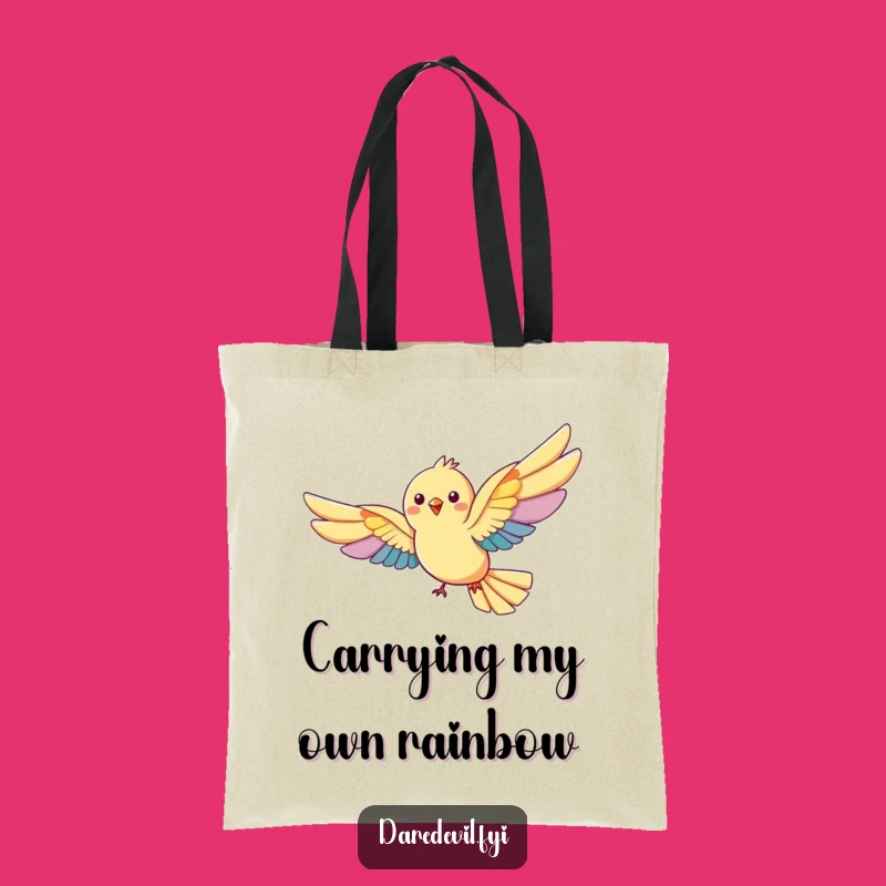 Funny Rainbow Wings Bird Tote Bag: Carry Your Joy with this Hilarious Accessory, Ideal Funny Gift