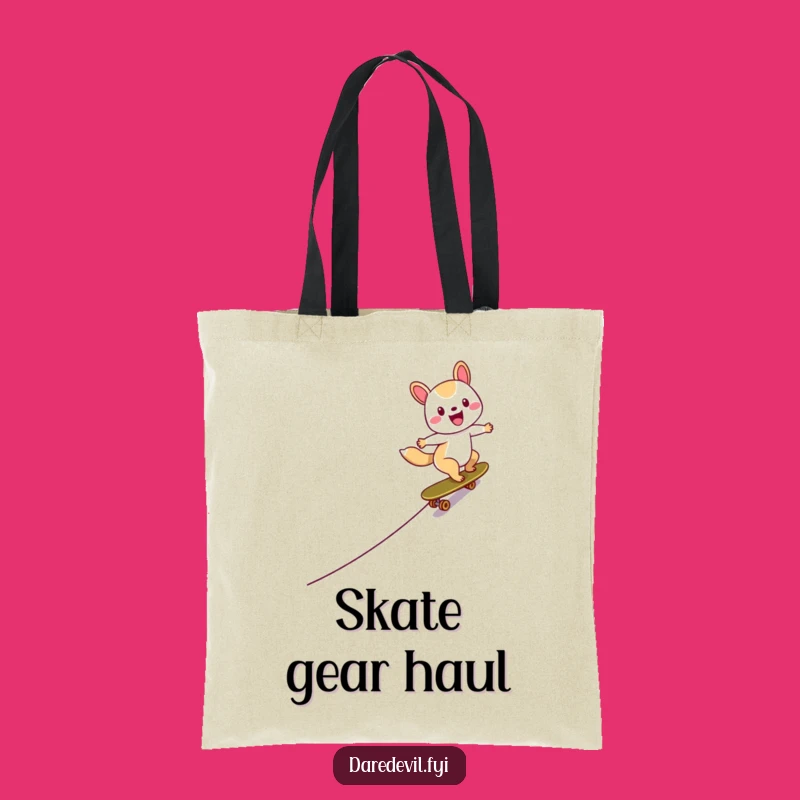 Funny Skater Animal Tote Bag: Carry Your Speed with Style, Gift