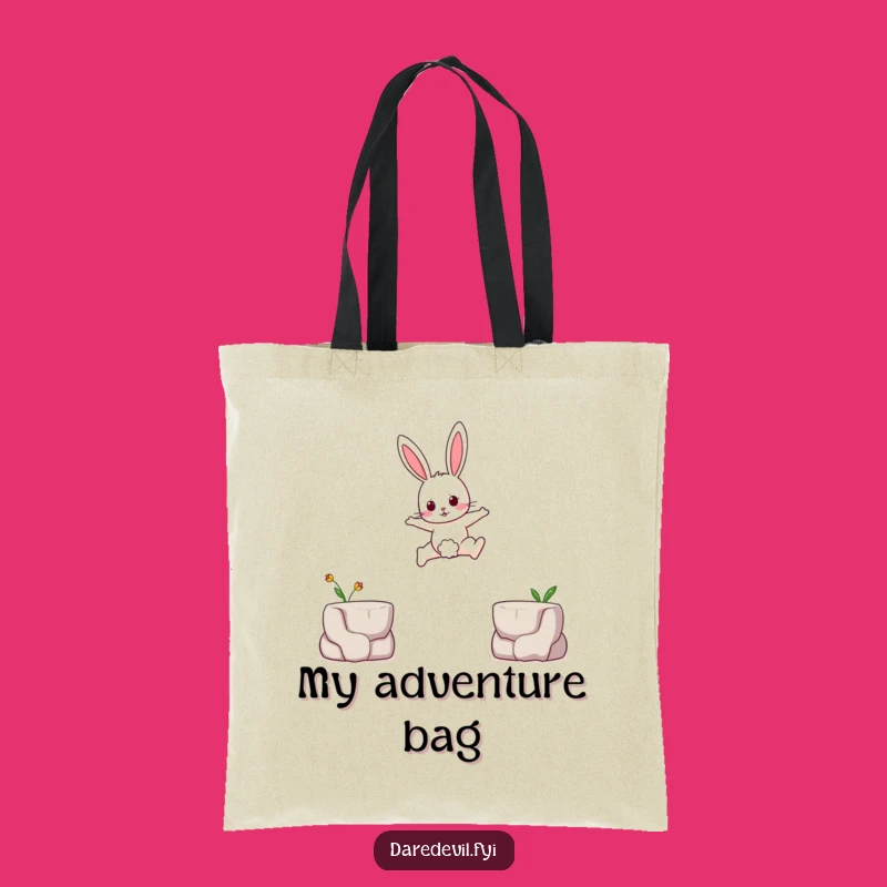 Funny Brave Rabbit Tote Bag: Leaping Bunny Style, Stylish Funny Gift