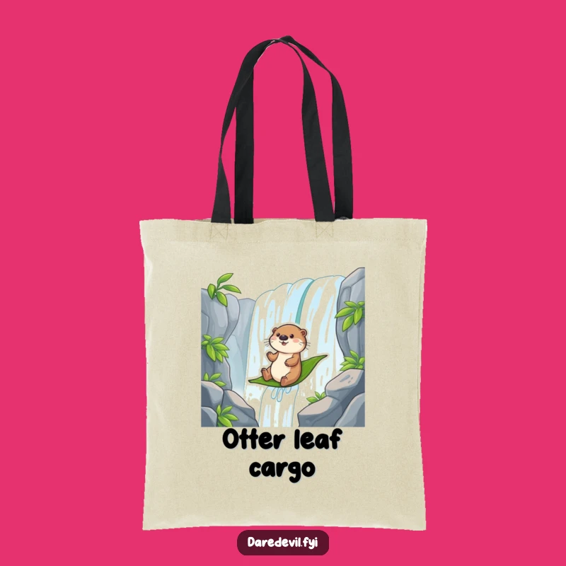 Funny Otter Waterfall Slide Tote Bag - Carry Your Fun with Aquatic Flair